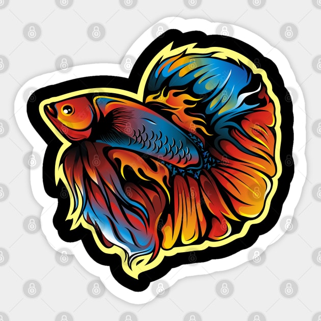 Halfmoon  Siamese fighting fish Sticker by CupangMania